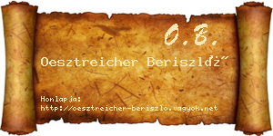 Oesztreicher Beriszló névjegykártya